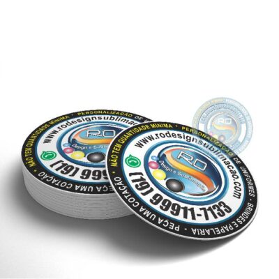 Adesivo Redondo Personalizado para Potes 4cm – Resistente à Água | Serra Negra Shopping