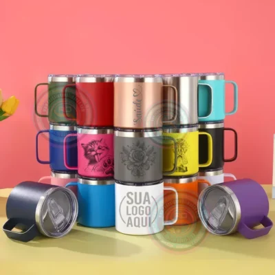 Caneca Térmica 360ml Personalizada com Gravação a Laser