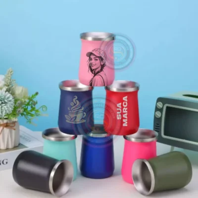 Cuia Térmica Matte Personalizada com Gravação a Laser