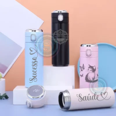 Garrafa Digital Flip 420ml Personalizada com Gravação a Laser
