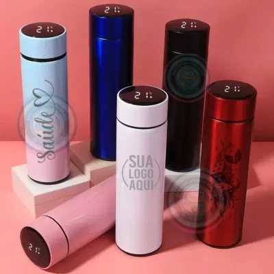 Garrafa Térmica Digital 500ml com Display LED Gravação a Laser Personalizada